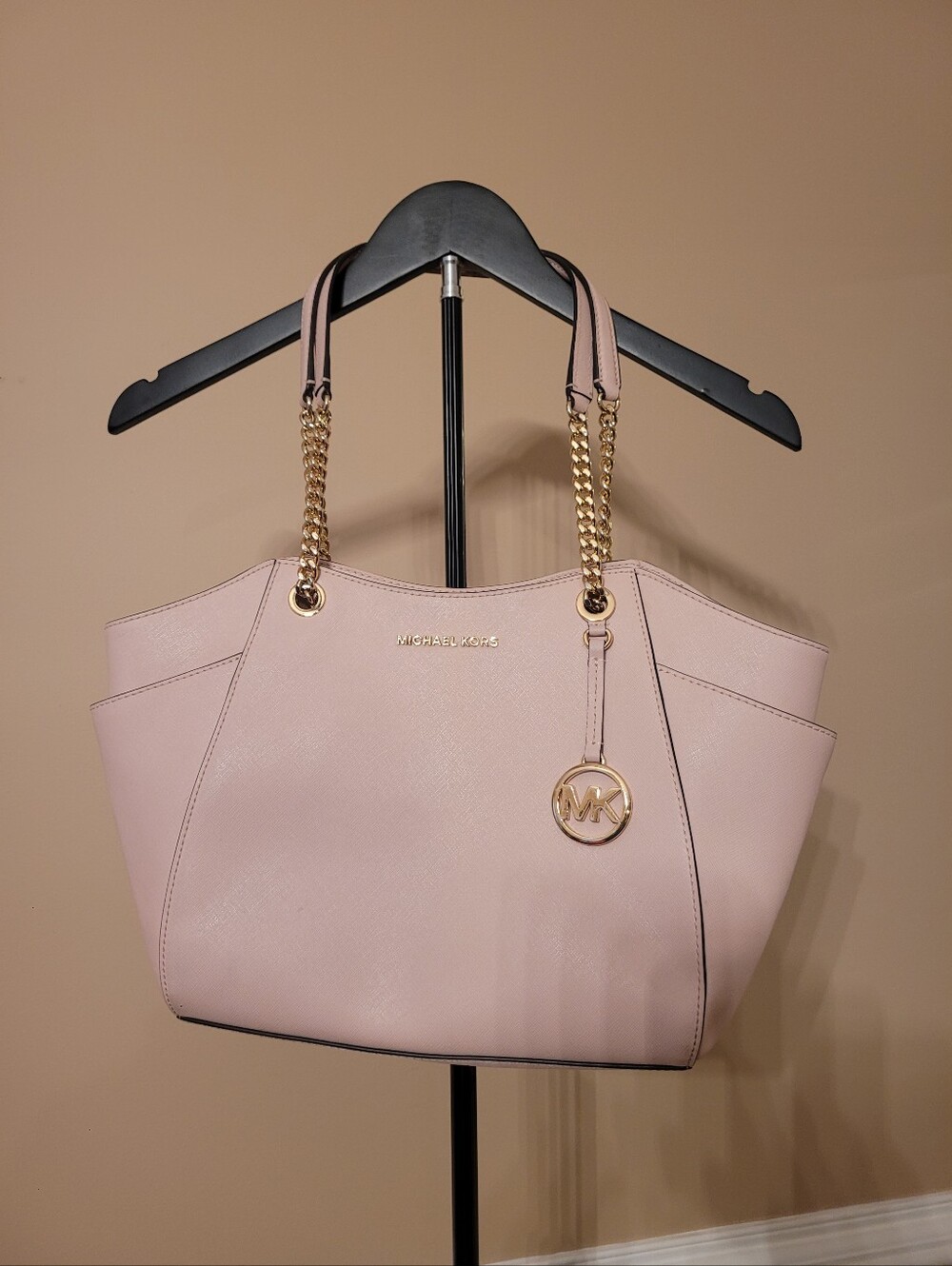 Michael Kors Pink Leather Chain-Strap Tote